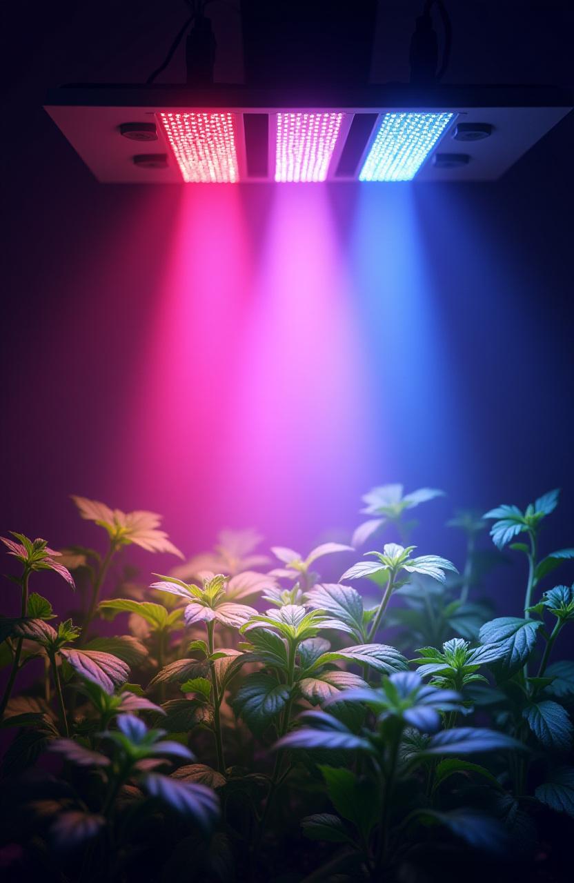 Custom spectrum LED grow lights for different plant growth stages